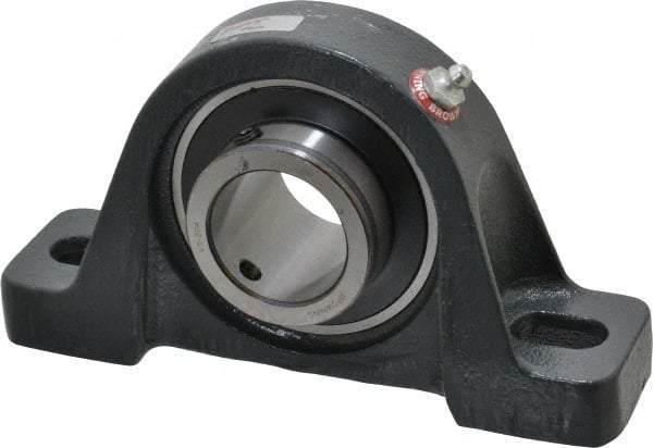 Browning - 1-1/2" ID, 7-1/8" OAL x 4" OAH Pillow Block - 4,467 Lb Static Cap, 7,340 Lb Dyn Cap, 5-3/8" Btw Mnt Hole Ctrs, 2" Base-to-Ctr Ht, Cast Iron - Industrial Tool & Supply