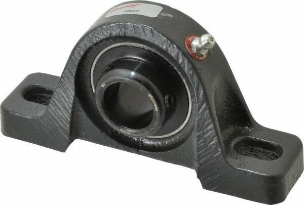 Browning - 15/16" ID, 5-1/2" OAL x 2-13/16" OAH Pillow Block - 1,651 Lb Static Cap, 2,801 Lb Dyn Cap, 4-1/8" Btw Mnt Hole Ctrs, 1-7/16" Base-to-Ctr Ht, Cast Iron - Industrial Tool & Supply