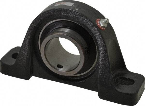 Browning - 1-15/16" ID, 8" OAL x 4-9/16" OAH Pillow Block - 5,216 Lb Static Cap, 7,889 Lb Dyn Cap, 6-15/16" Btw Mnt Hole Ctrs, 2-1/2" Base-to-Ctr Ht, Cast Iron - Industrial Tool & Supply