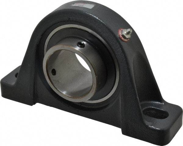 Browning - 2-7/16" ID, 9-1/2" OAL x 5-9/16" OAH Pillow Block - 8,150 Lb Static Cap, 11,789 Lb Dyn Cap, 7-13/32" Btw Mnt Hole Ctrs, 2-3/4" Base-to-Ctr Ht, Cast Iron - Industrial Tool & Supply