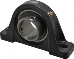 Browning - 2-7/16" ID, 9-1/2" OAL x 5-9/16" OAH Pillow Block - 8,150 Lb Static Cap, 11,789 Lb Dyn Cap, 7-13/32" Btw Mnt Hole Ctrs, 2-3/4" Base-to-Ctr Ht, Cast Iron - Industrial Tool & Supply