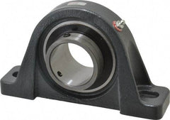 Browning - 2-7/16" ID, 9-1/2" OAL x 5-1/2" OAH Pillow Block - 8,150 Lb Static Cap, 11,789 Lb Dyn Cap, 7-13/32" Btw Mnt Hole Ctrs, 2-11/16" Base-to-Ctr Ht, Cast Iron - Industrial Tool & Supply