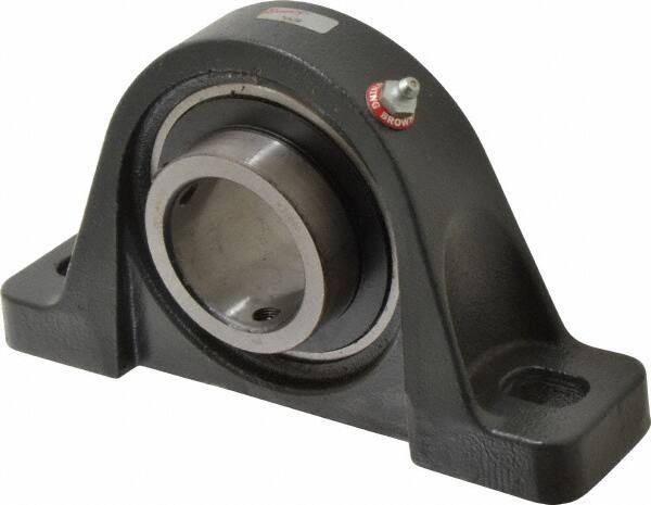 Browning - 2" ID, 8-13/16" OAL x 4-29/32" OAH Pillow Block - 6,601 Lb Static Cap, 9,752 Lb Dyn Cap, 6-15/16" Btw Mnt Hole Ctrs, 2-7/16" Base-to-Ctr Ht, Cast Iron - Industrial Tool & Supply