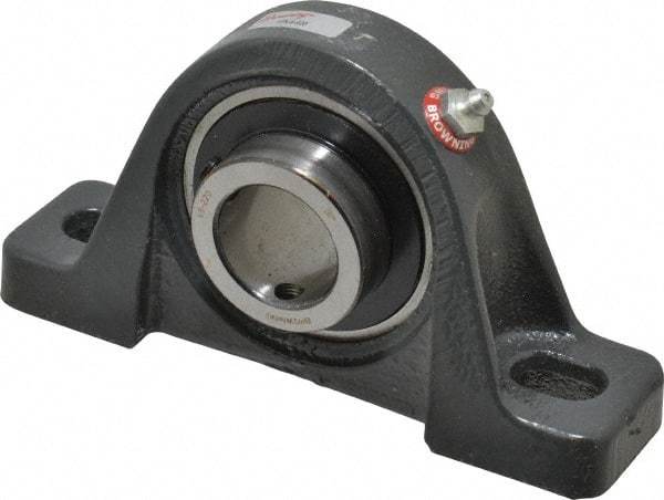 Browning - 1-1/4" ID, 6-3/4" OAL x 3-5/8" OAH Pillow Block - 3,493 Lb Static Cap, 5,782 Lb Dyn Cap, 5" Btw Mnt Hole Ctrs, 1-13/16" Base-to-Ctr Ht, Cast Iron - Industrial Tool & Supply