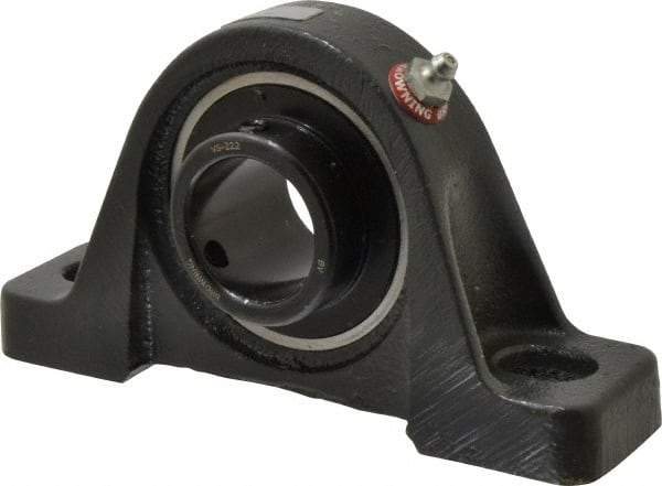 Browning - 1-3/8" ID, 6-3/4" OAL x 3-5/8" OAH Pillow Block - 3,493 Lb Static Cap, 5,782 Lb Dyn Cap, 5" Btw Mnt Hole Ctrs, 1-13/16" Base-to-Ctr Ht, Cast Iron - Industrial Tool & Supply