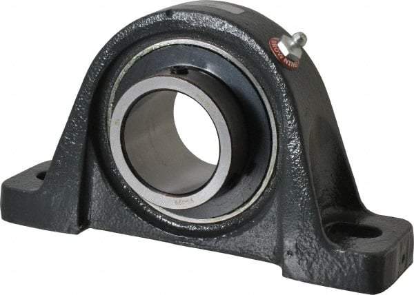 Browning - 1-3/4" ID, 7-3/8" OAL x 4-3/16" OAH Pillow Block - 5,139 Lb Static Cap, 7,901 Lb Dyn Cap, 5-21/32" Btw Mnt Hole Ctrs, 2-1/16" Base-to-Ctr Ht, Cast Iron - Industrial Tool & Supply
