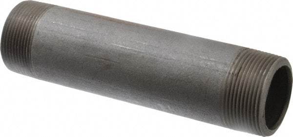 Made in USA - Schedule 80, 1-1/2" Diam x 7" Long Black Pipe Nipple - Threaded - Industrial Tool & Supply