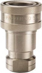 Parker - 1 NPTF 303 Stainless Steel Hydraulic Hose Female Pipe Thread Coupler - 1,000 psi, 50 GPM - Industrial Tool & Supply