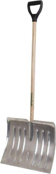 True Temper - 18 Inch Wide Blade x 15 Inch High Blade Snow Shovel - 38 Inch Long Ash Shaft Handle with Poly D-Grip - Industrial Tool & Supply