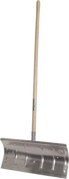 UnionTools - 24 Inch Wide Blade x 12 Inch High Blade Pusher Snow Shovel - 48 Inch Long Hardwood Handle - Industrial Tool & Supply
