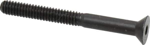 Made in USA - 1/4-20 UNC Hex Socket Drive, 82° Flat Screw - Alloy Steel, Black Oxide Finish, Partially Threaded, 2-1/2" OAL - Industrial Tool & Supply