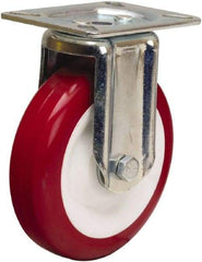 Hamilton - 5" Diam x 1-3/8" Wide x 6-1/16" OAH Top Plate Mount Rigid Caster - Polyurethane Mold on Polypropylene, 400 Lb Capacity, Sealed Precision Ball Bearing, 3-1/8 x 4-1/8" Plate - Industrial Tool & Supply