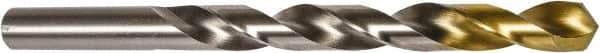 DORMER - 10.2mm 118° High Speed Steel Jobber Drill - TiN Finish, Right Hand Cut, Spiral Flute, Straight Shank, 133mm OAL, Split Point - Industrial Tool & Supply