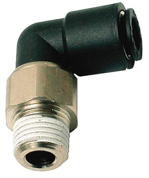 Legris - 10mm Outside Diam, 3/8 BSPT, Nylon Push-to-Connect Tube Male Swivel Elbow - 290 Max psi, Tube to Male BSPT Connection, Buna Nitrile O-Ring - Industrial Tool & Supply