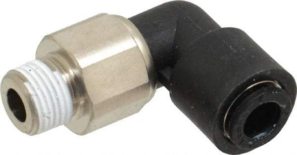 Legris - 6mm Outside Diam, 1/8 BSPT, Nylon Push-to-Connect Tube Male Swivel Elbow - 290 Max psi, Tube to Male BSPT Connection, Buna Nitrile O-Ring - Industrial Tool & Supply