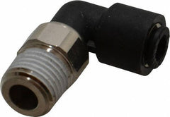 Legris - 6mm Outside Diam, 1/4 BSPT, Nylon Push-to-Connect Tube Male Swivel Elbow - 290 Max psi, Tube to Male BSPT Connection, Buna Nitrile O-Ring - Industrial Tool & Supply