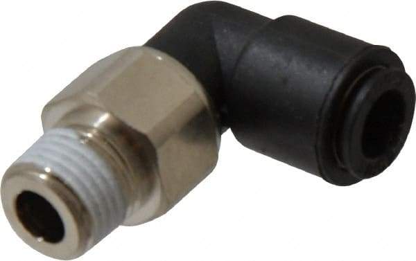 Legris - 8mm Outside Diam, 1/4 BSPT, Nylon Push-to-Connect Tube Male Swivel Elbow - 290 Max psi, Tube to Male BSPT Connection, Buna Nitrile O-Ring - Industrial Tool & Supply