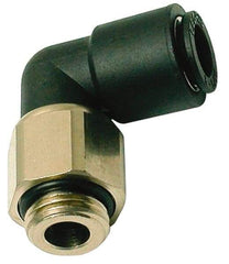 Legris - 8mm Outside Diam, 3/8 BSPP, Nylon Push-to-Connect Tube Male Swivel Elbow - 290 Max psi, Tube to Male BSPP Connection, Buna Nitrile O-Ring - Industrial Tool & Supply