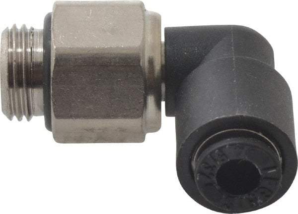 Legris - 4mm Outside Diam, 1/8 BSPP, Nylon Push-to-Connect Tube Male Swivel Elbow - 290 Max psi, Tube to Male BSPP Connection, Buna Nitrile O-Ring - Industrial Tool & Supply