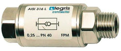 Legris - 3/8" Stainless Steel Check Valve - Unidirectional, Female BSPP x Male BSPP, 580 WOG - Industrial Tool & Supply