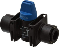 Legris - 3/8" Pipe, Standard Port, Composite Miniature Ball Valve - 1 Piece, Inline - Two Way Flow, Push-to-Connect x Push-to-Connect Ends, Short Handle, 150 WOG - Industrial Tool & Supply
