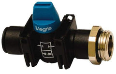 Legris - 3/8" Pipe, Standard Port, Composite Miniature Ball Valve - 1 Piece, Inline - Two Way Flow, MBSPP x Push-to-Connect Ends, Short Handle, 150 WOG - Industrial Tool & Supply