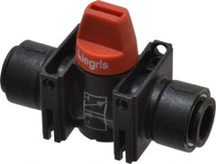 Legris - 10mm Pipe, Standard Port, Composite Miniature Ball Valve - 1 Piece, Inline - Two Way Flow, Push-to-Connect x Push-to-Connect Ends, Short Handle, 150 WOG - Industrial Tool & Supply