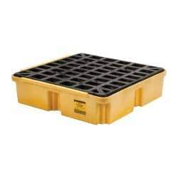Eagle - 15 Gal Sump, 2,000 Lb Capacity, 1 Drum, Polyethylene Platform - 26" Long x 26" Wide x 6-1/2" High - Industrial Tool & Supply