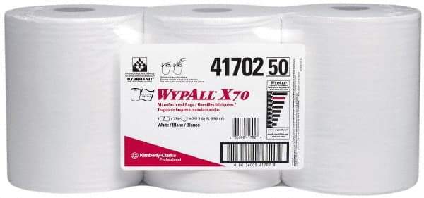 WypAll - X70 Dry Shop Towel/Industrial Wipes - Center Pull, 13-3/8" x 9-3/4" Sheet Size, White - Industrial Tool & Supply