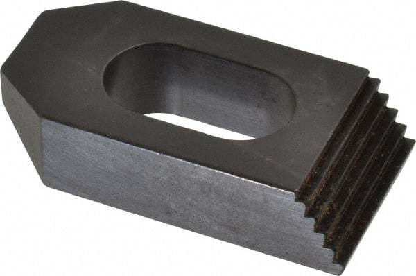 Jergens - 5/8" Stud, Low Carbon Steel, Plain Strap Clamp - 1/2" Travel, 2-1/2" OAL x 1-1/4" Wide x 5/8" High, Black Oxide Finish, Tapered Nose - Industrial Tool & Supply