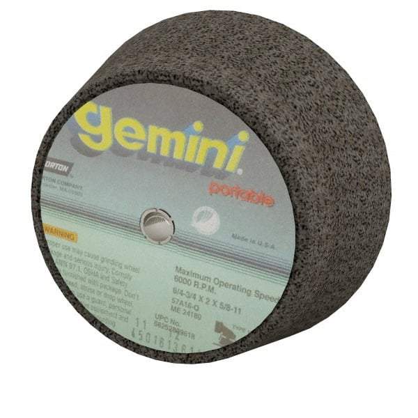 Norton - 6" Diam, 2" Overall Thickness, 16 Grit, Type 11 Tool & Cutter Grinding Wheel - Very Coarse Grade, Zirconia Alumina, P Hardness, 6,000 RPM - Industrial Tool & Supply