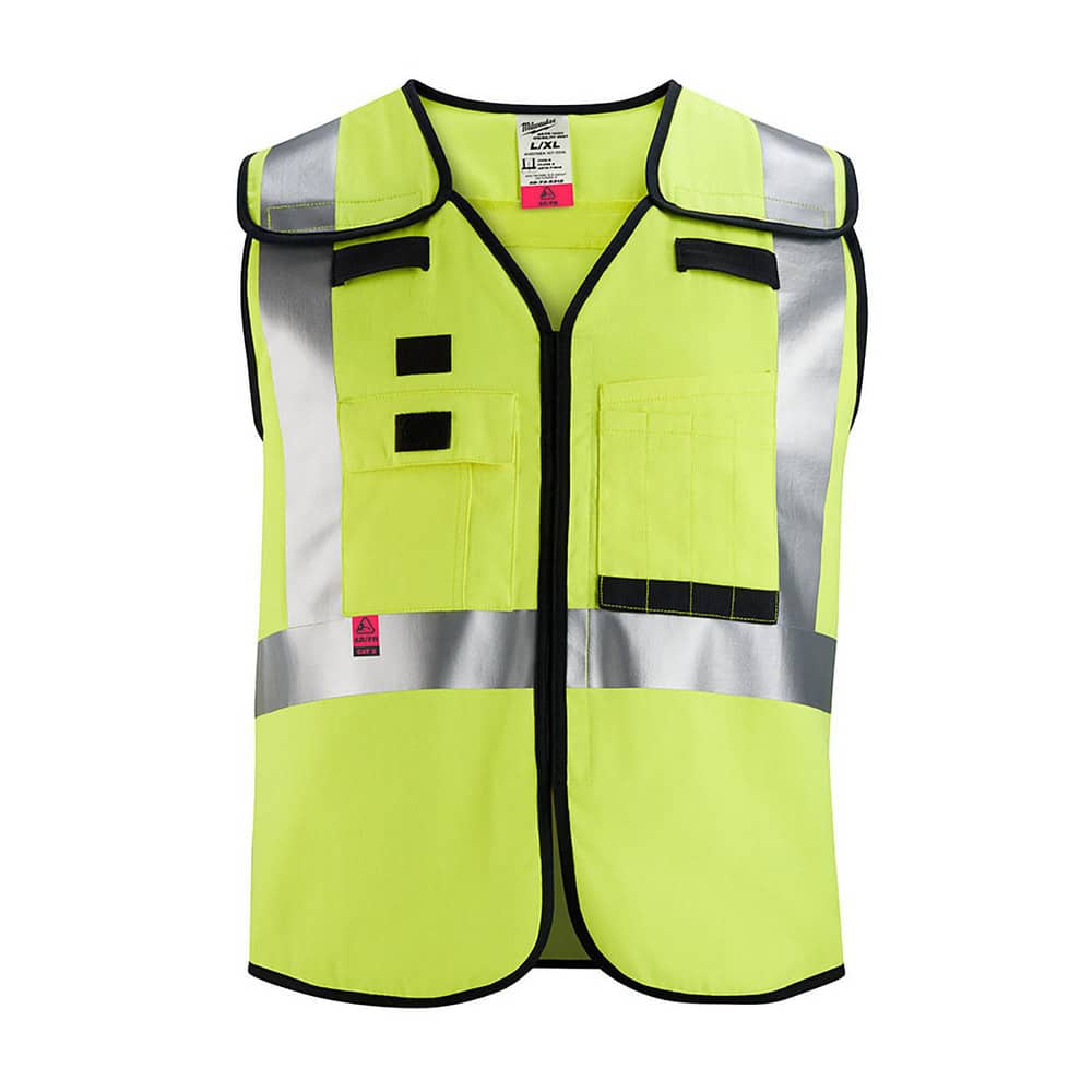 High Visibility Vests; Size: Small/Medium; Color: Yellow; Closure Type: Zipper; ANSI Class: 2