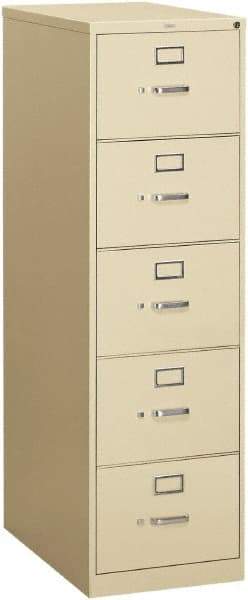 Hon - 18-1/4" Wide x 60" High x 26-1/2" Deep, 5 Drawer Vertical File - Steel, Putty - Industrial Tool & Supply