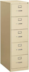 Hon - 18-1/4" Wide x 60" High x 26-1/2" Deep, 5 Drawer Vertical File - Steel, Putty - Industrial Tool & Supply