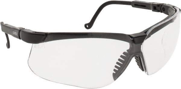 Uvex - Clear Lenses, Framed Safety Glasses - Scratch Resistant, Adjustable Temples, Size Universal, Wrap Around - Industrial Tool & Supply