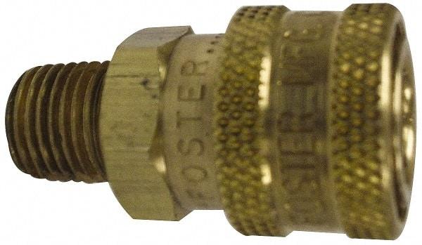 Value Collection - 3/8 Male x Female NPT Pneumatic Hose Quick Connect Socket - Brass, 1-1/8" Body Diam, 3/8" Hose ID - Industrial Tool & Supply