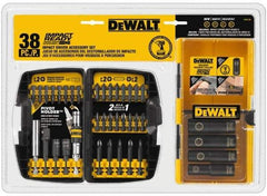 DeWALT - 38 Piece, Impact Ready Accessory Set - 1/4" Hex Shank, 3/8" Sockets Drive - Industrial Tool & Supply