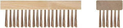 Ampco - 19 Rows x 6 Columns Bronze Scratch Brush - 7-1/4" OAL, 1-3/4" Trim Length, Wood Straight Handle - Industrial Tool & Supply