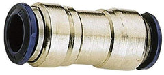 Alpha Technologies - 1/4" Outside Diam, Nickel Plated Brass Push-to-Connect Union - 250 Max psi, Tube to Tube Connection, Buna O-Ring - Industrial Tool & Supply