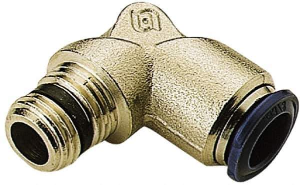 Alpha Technologies - 1/4" Outside Diam, 1/4 NPTF, Nickel Plated Brass Push-to-Connect Tube Male Elbow - 250 Max psi, Tube to Male NPT Connection, Buna O-Ring - Industrial Tool & Supply