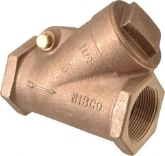 NIBCO - 1-1/2" Bronze Check Valve - Y-Pattern, FNPT x FNPT, 400 WOG - Industrial Tool & Supply