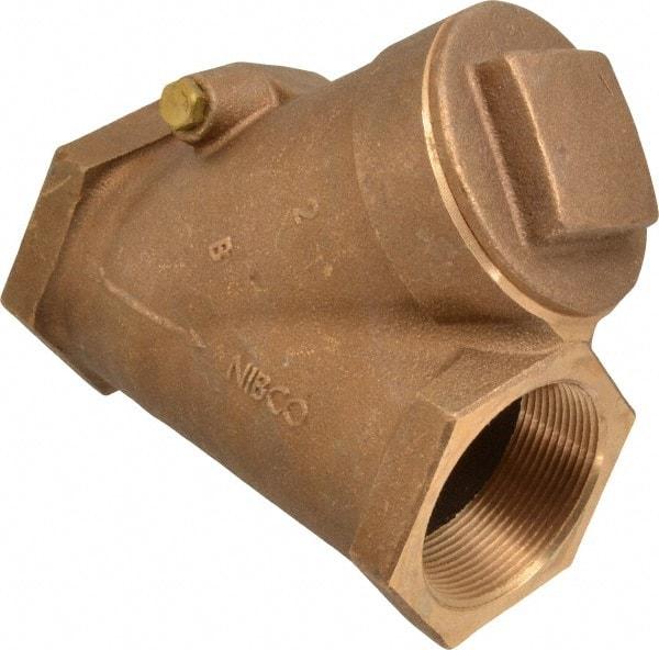 NIBCO - 2" Bronze Check Valve - Y-Pattern, FNPT x FNPT, 400 WOG - Industrial Tool & Supply