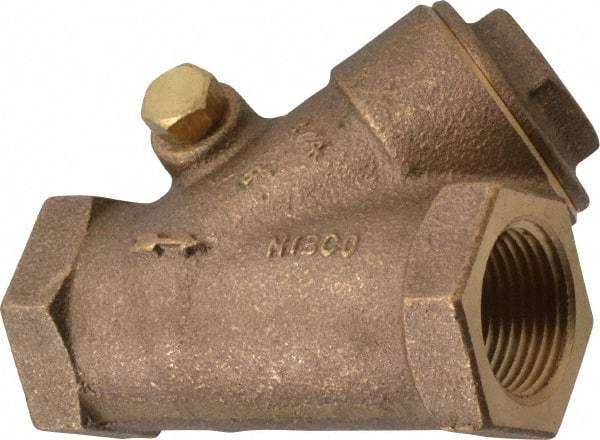 NIBCO - 3/4" Bronze Check Valve - Y-Pattern, FNPT x FNPT, 400 WOG - Industrial Tool & Supply
