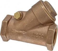 NIBCO - 1" Bronze Check Valve - Y-Pattern, FNPT x FNPT, 600 WOG - Industrial Tool & Supply