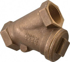 NIBCO - 1-1/4" Bronze Check Valve - Y-Pattern, FNPT x FNPT, 600 WOG - Industrial Tool & Supply