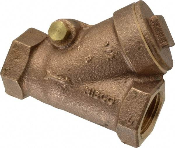 NIBCO - 1/2" Bronze Check Valve - Y-Pattern, FNPT x FNPT, 600 WOG - Industrial Tool & Supply