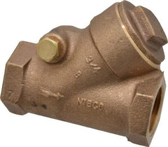 NIBCO - 3/4" Bronze Check Valve - Y-Pattern, FNPT x FNPT, 600 WOG - Industrial Tool & Supply