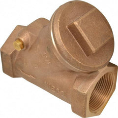 NIBCO - 1-1/2" Bronze Check Valve - Y-Pattern, FNPT x FNPT, 600 WOG - Industrial Tool & Supply