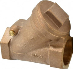 NIBCO - 2" Bronze Check Valve - Y-Pattern, FNPT x FNPT, 600 WOG - Industrial Tool & Supply