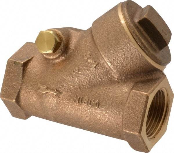 NIBCO - 3/4" Bronze Check Valve - Y-Pattern, FNPT x FNPT, 600 WOG - Industrial Tool & Supply